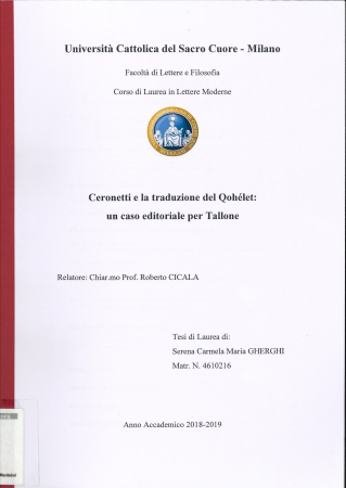 Ceronetti e la traduzione del Qohélet